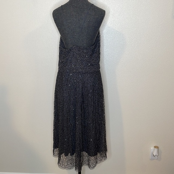 ZARA DARK GREY MIDI EVENING COLLECTION SEQUIN FINE STRAPS DRESS BNWT SIZE M - Picture 9 of 11